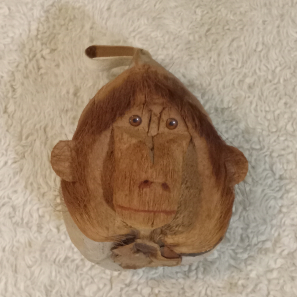 Handcrafted Coconut Monkey Decor
